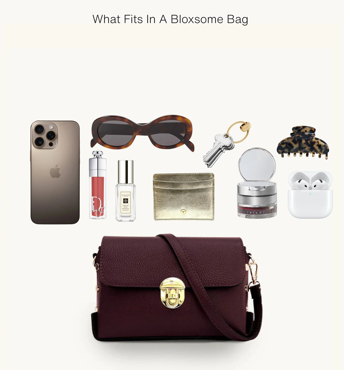 Apatchy London The Bloxsome Leather Crossbody Bag With Gold Chain Strap