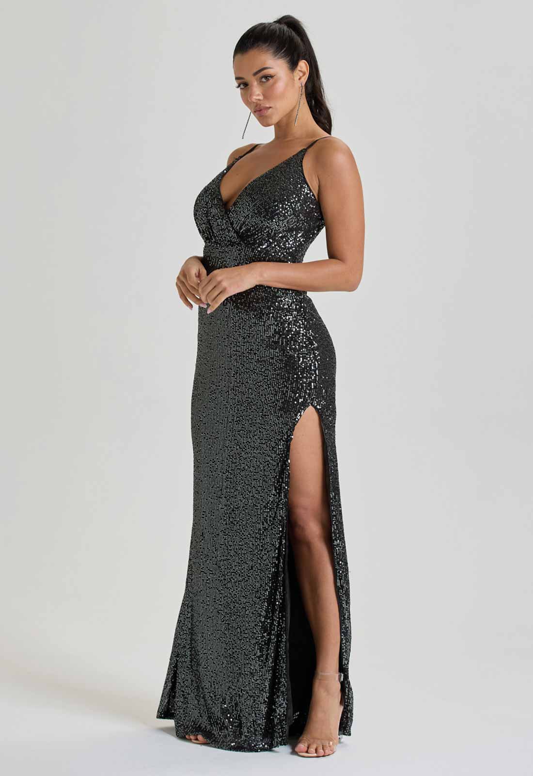 LBD Collection Gunmetal Hollywood Sequin Dress