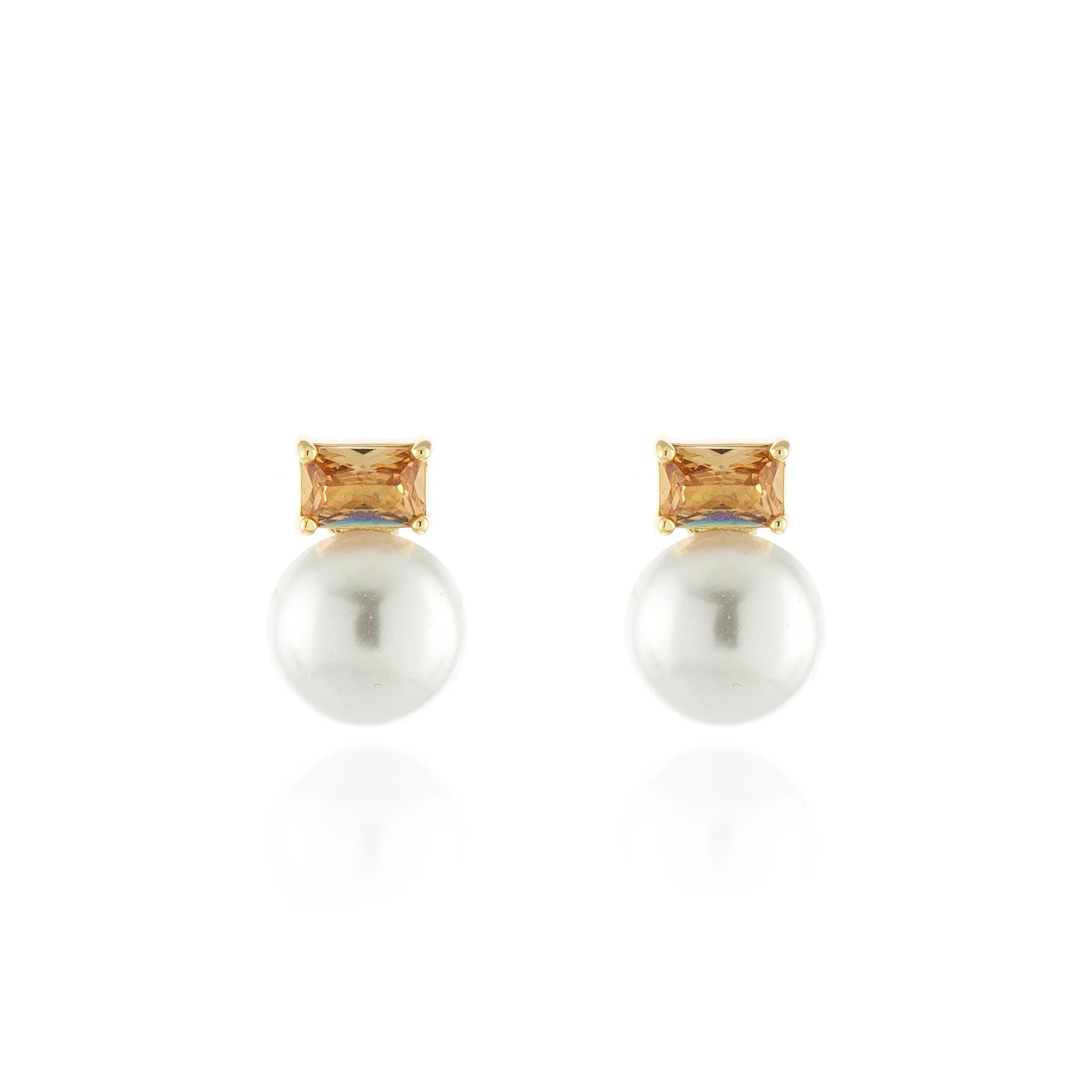 Cachet London Corin Gold Champagne Clip On Earrings
