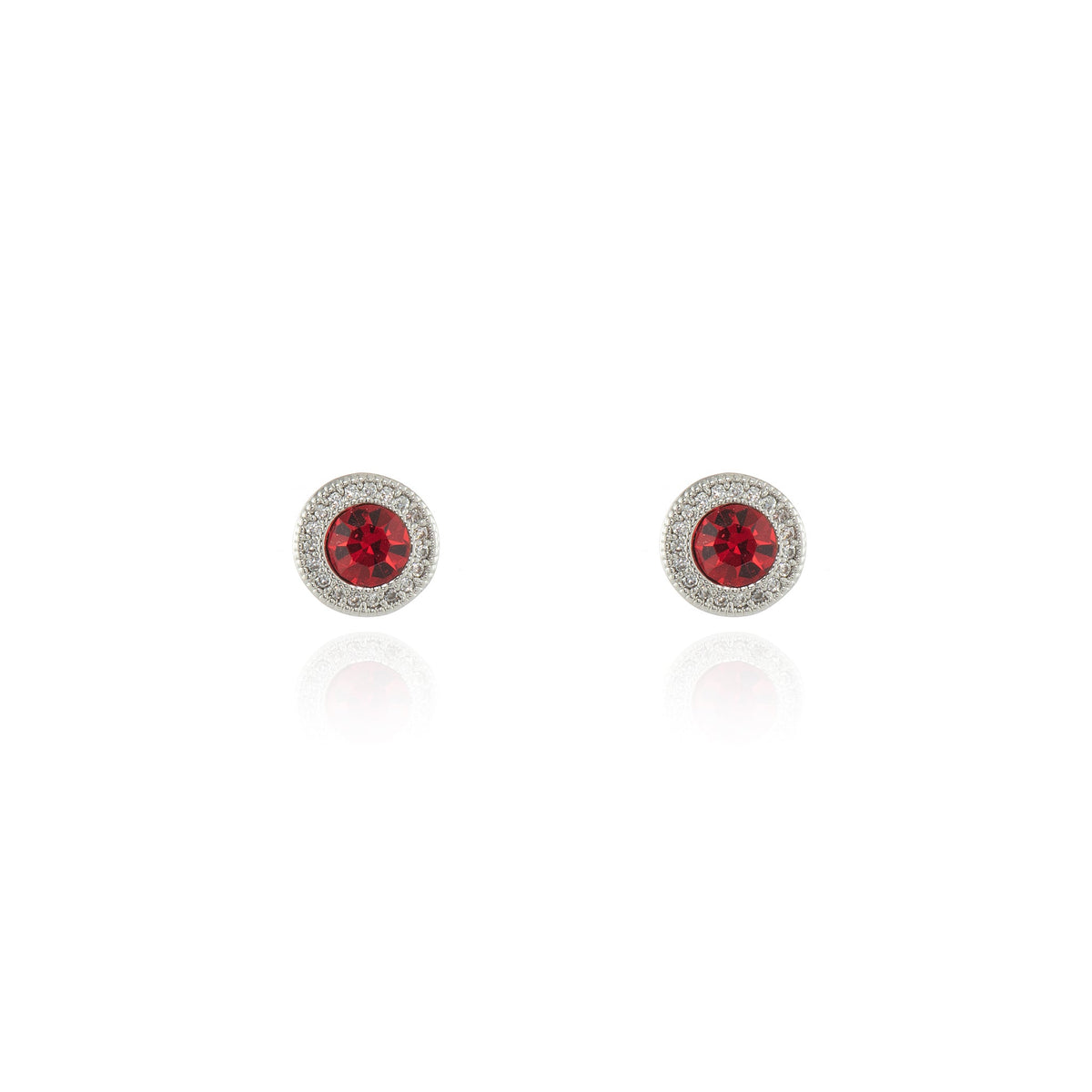 Chikle Ruby Silver Earrings