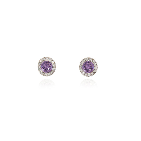 Cachet Chickle Stud Earrings Tanzanite Platinum Plated