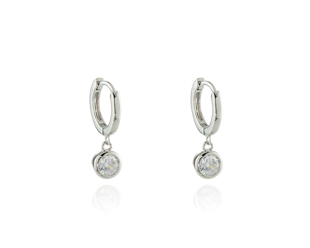 Cachet London Renate Silver Huggie Earrings