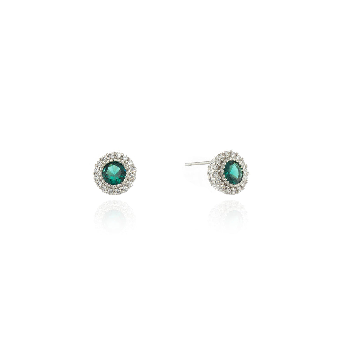 Fidelity Silver Emerald Earrings