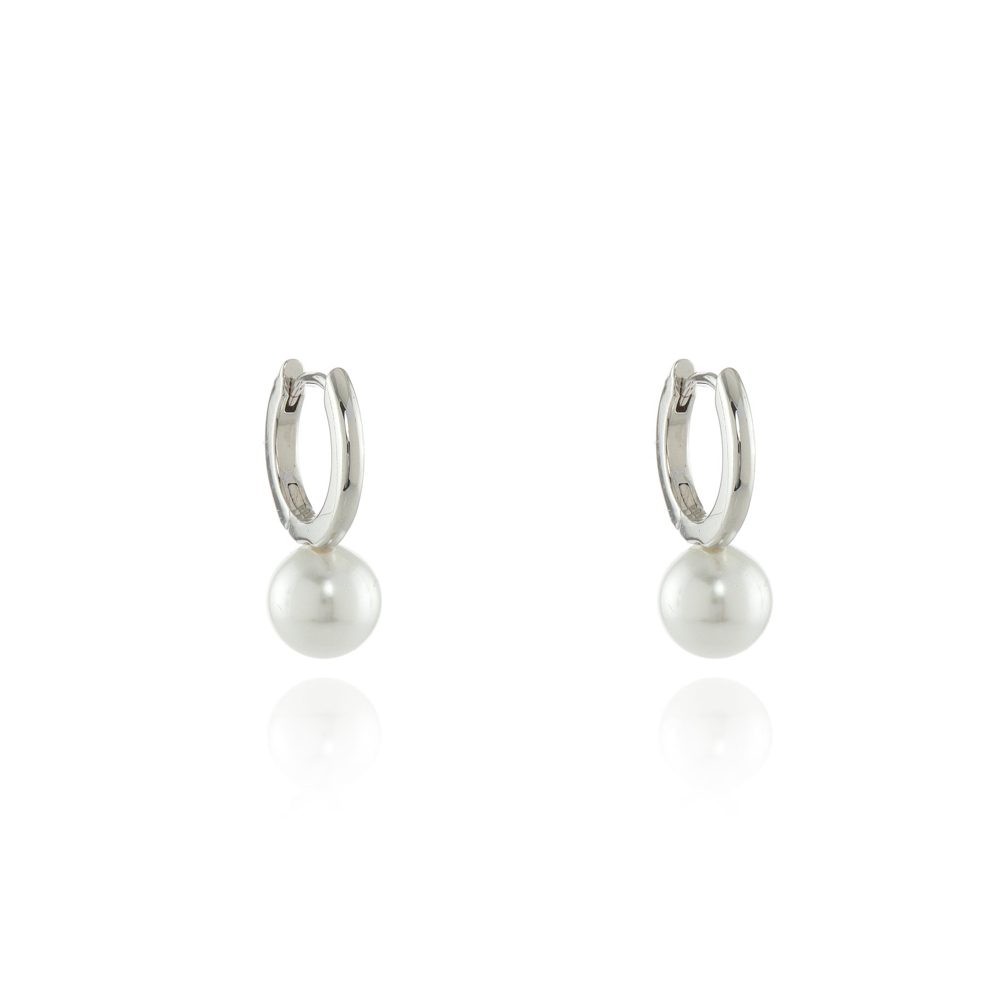 Cachet London Padma 8mm Pearl Silver Hoop