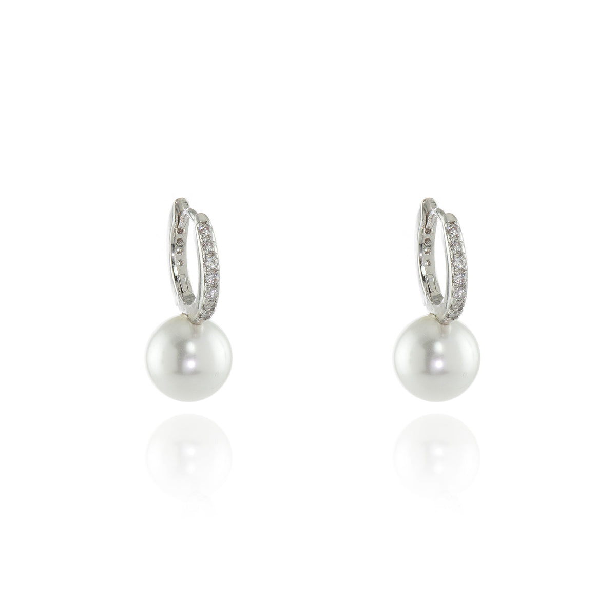 Persia 10mm Pearl Silver Hoop