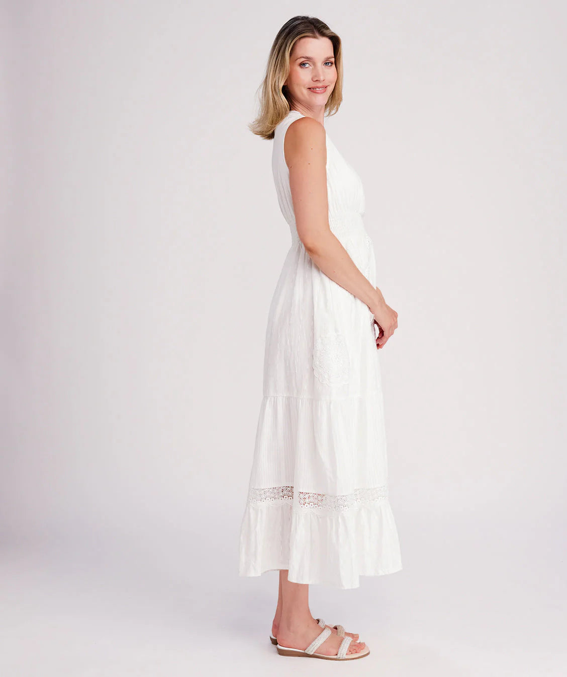 Acapulco - Lace Empire Waist Maxi Dress