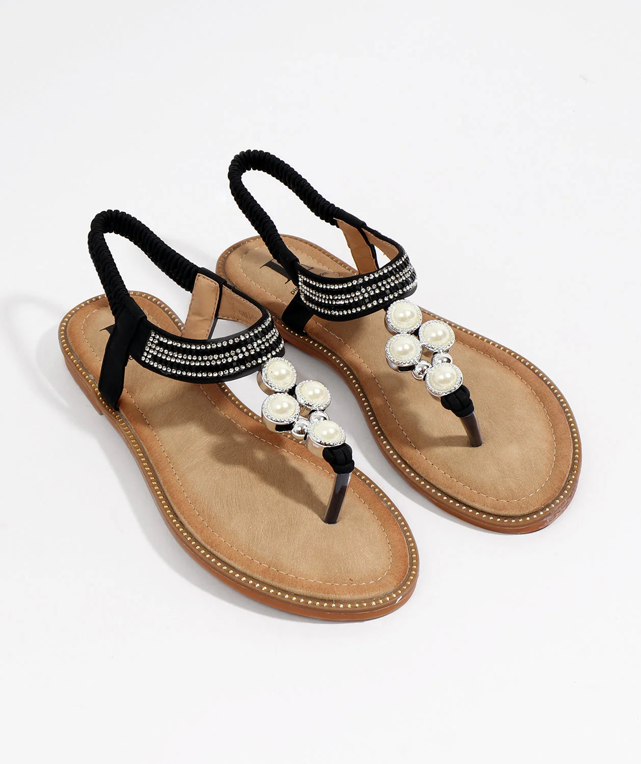 Amira - Pearl Embellished Toe Post Sandal