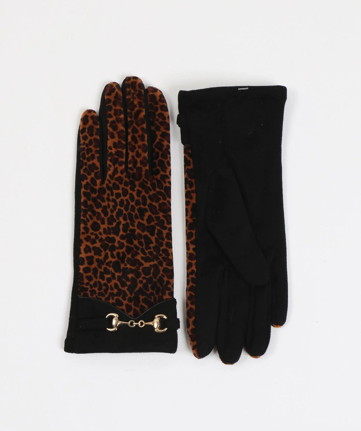 Faux Suede Leopard Print Gloves | Premium Quality