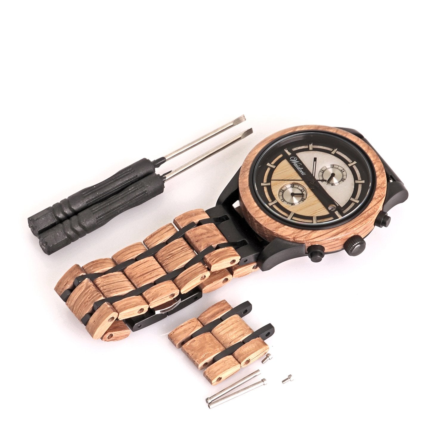 Waidzeit Chronograph Beer wooden strap Men