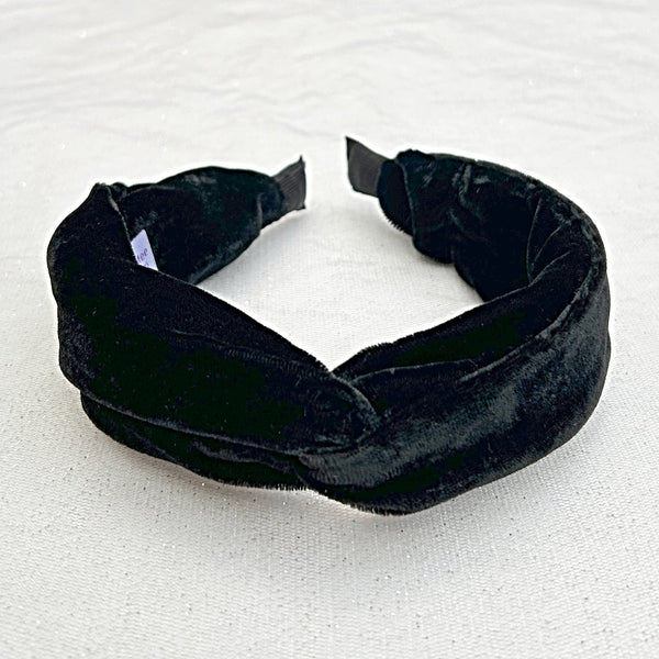 QueenMee Black Headband Velvet Headband Knot Hair Band
