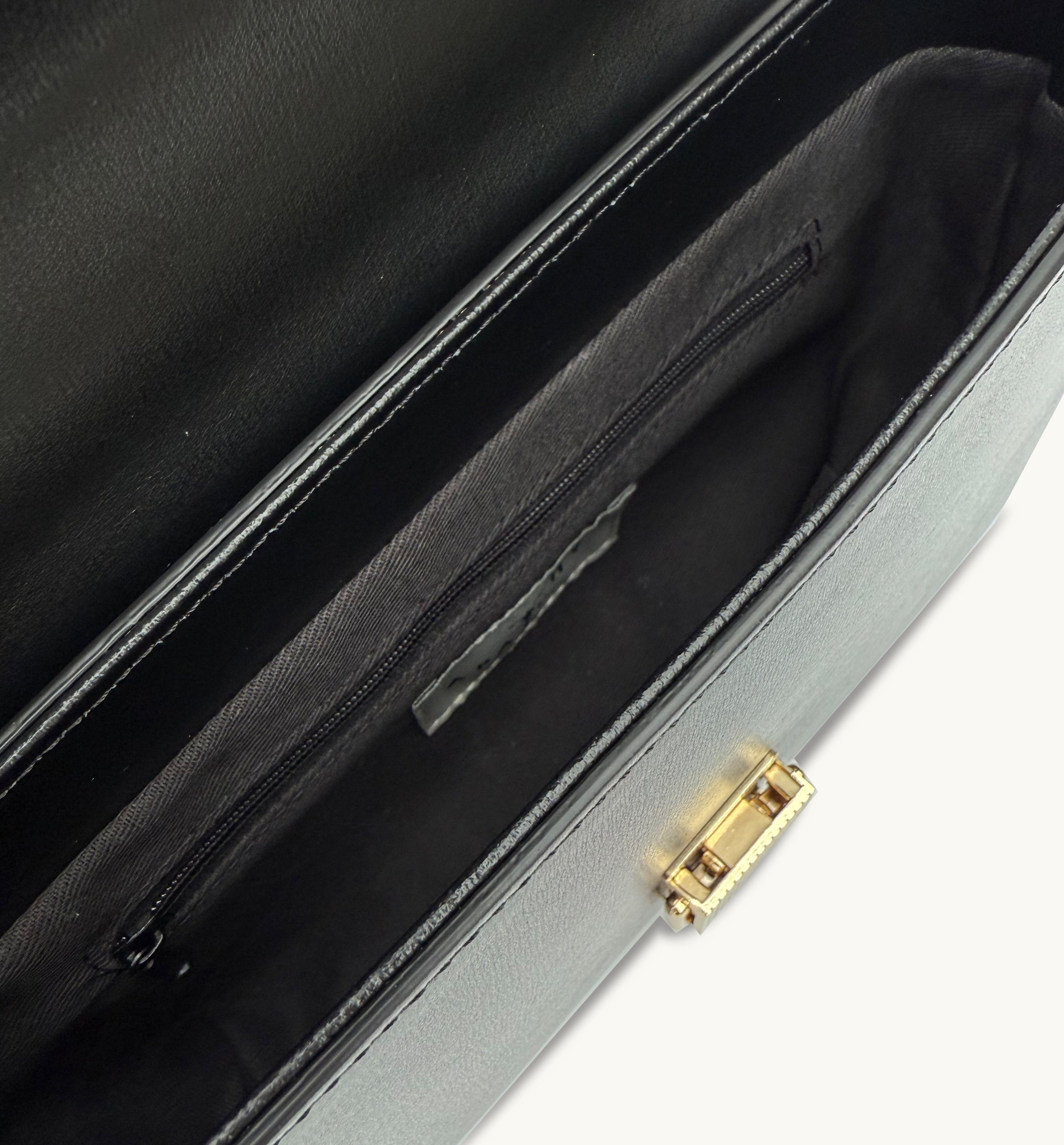 Apatchy London The Flora Black Leather Bag