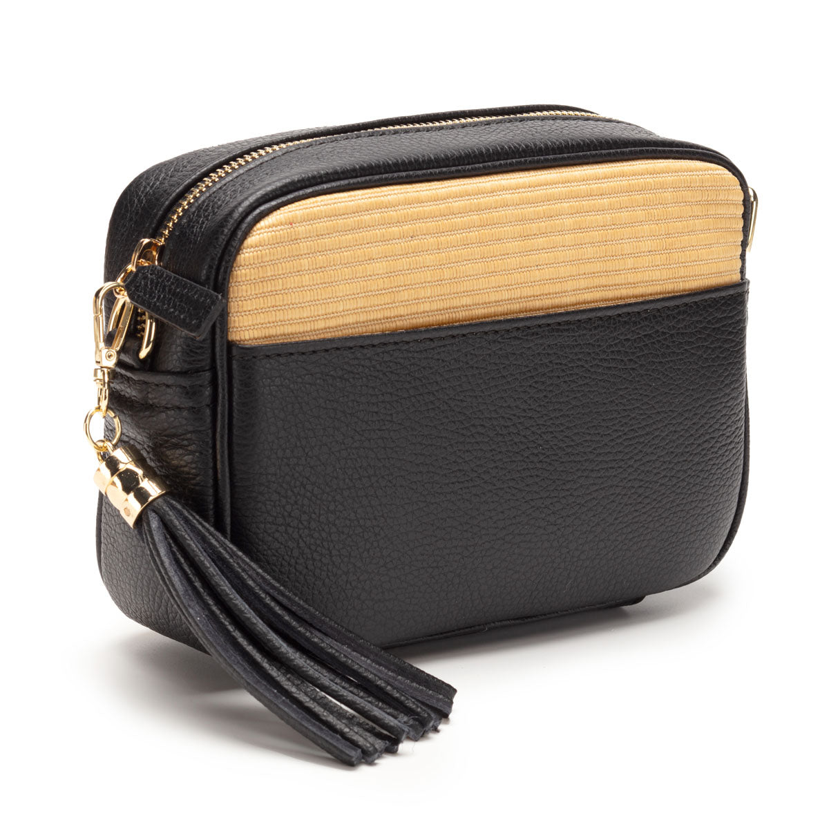 Elie Beaumont Raffia Crossbody - Black