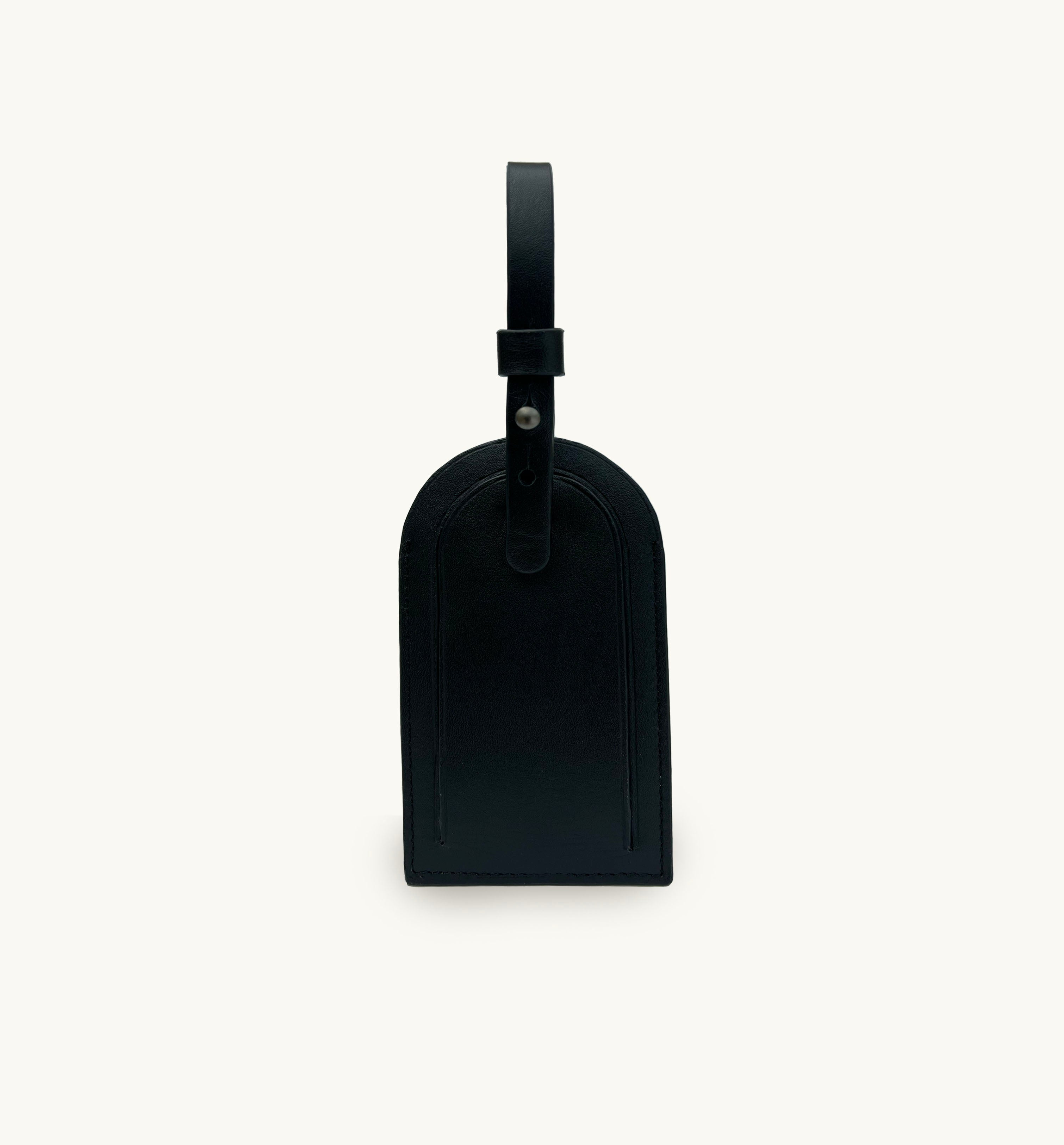 Apatchy London Black Leather Luggage Tag and Orange Loop Keyring Gift Set