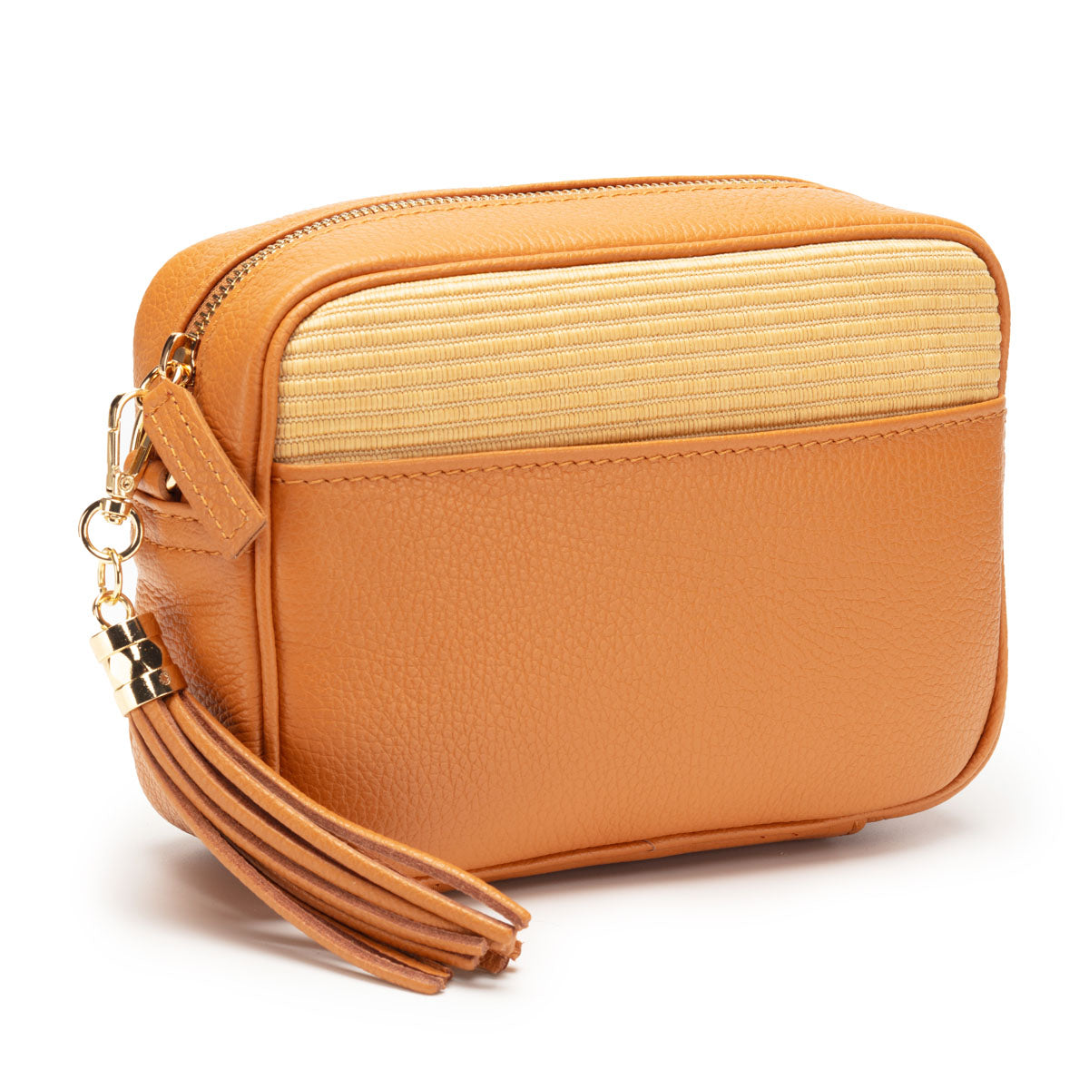 Elie Beaumont Raffia Crossbody - Camel