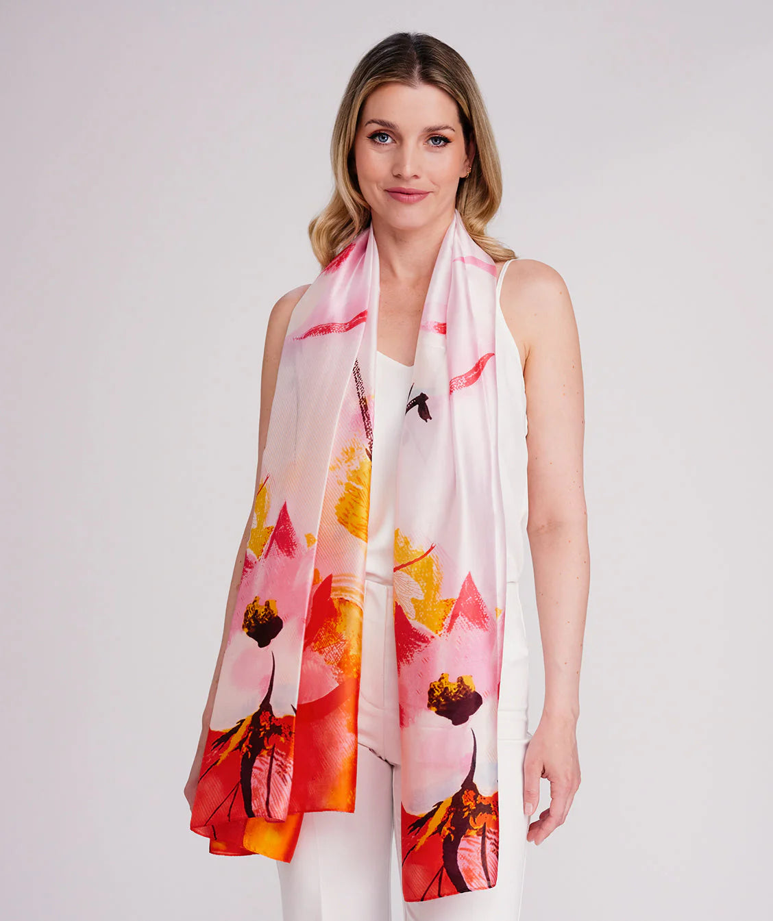 Carino - Printed Satin Silk Scarf