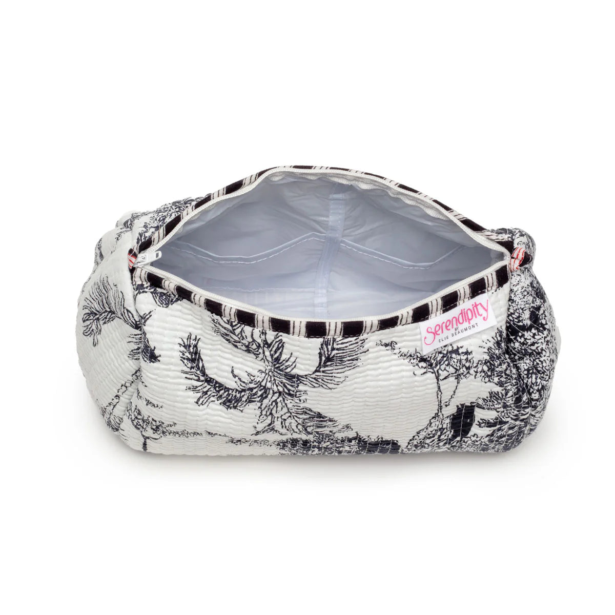 Elie Beaumont Serendipity Cotton Tote & Cosmetic Bag Set - Black & White Crane