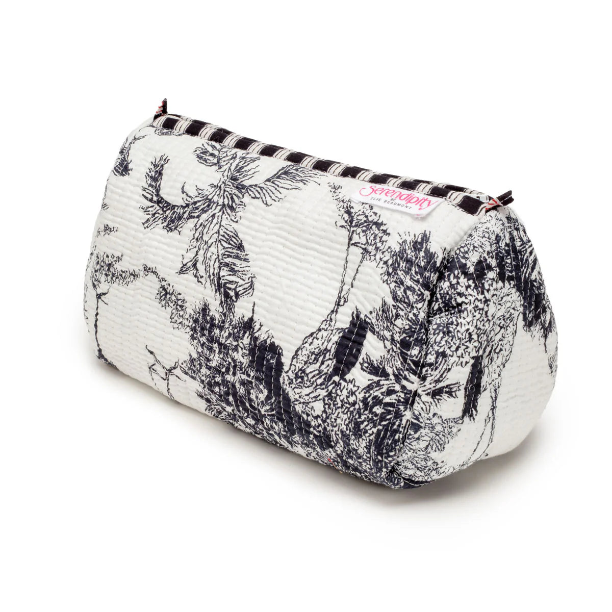 Elie Beaumont Serendipity Cotton Tote & Cosmetic Bag Set - Black & White Crane