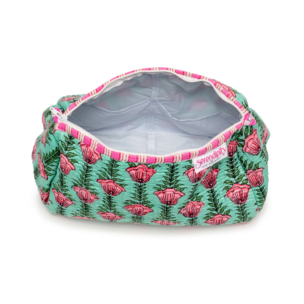 Elie Beaumont Serendipity Cotton Cosmetic Bag Set - Lt Green Lotus