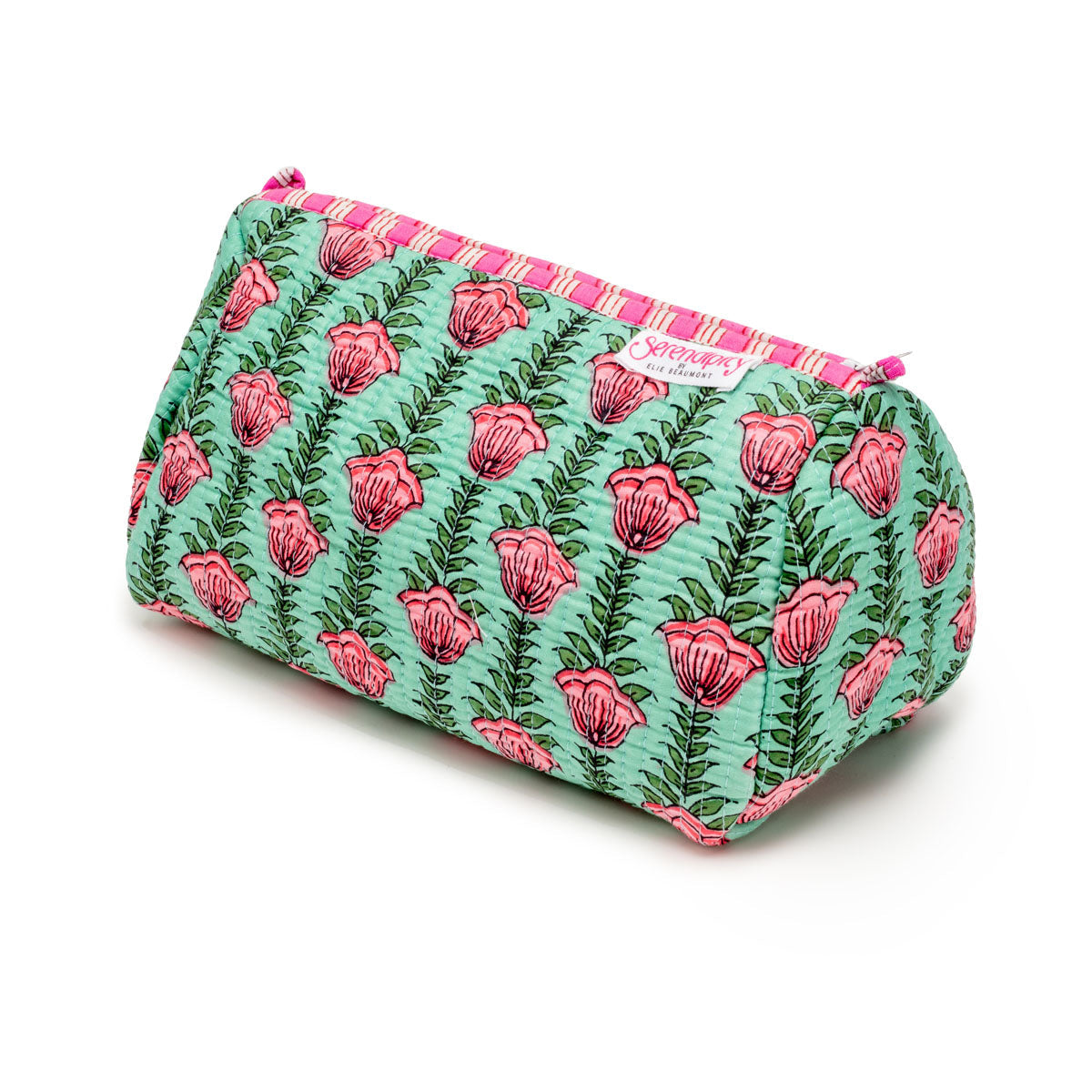 Elie Beaumont Serendipity Cotton Cosmetic Bag Set - Lt Green Lotus