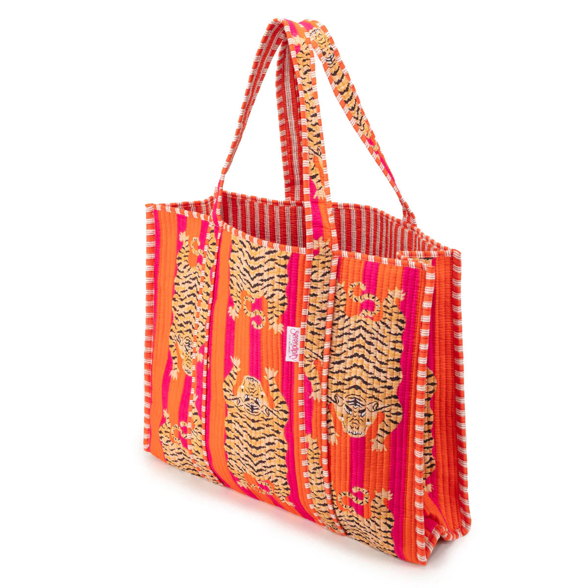 Elie Beaumont Serendipity Cotton Tote & Cosmetic Bag Set - Tibetan Tiger