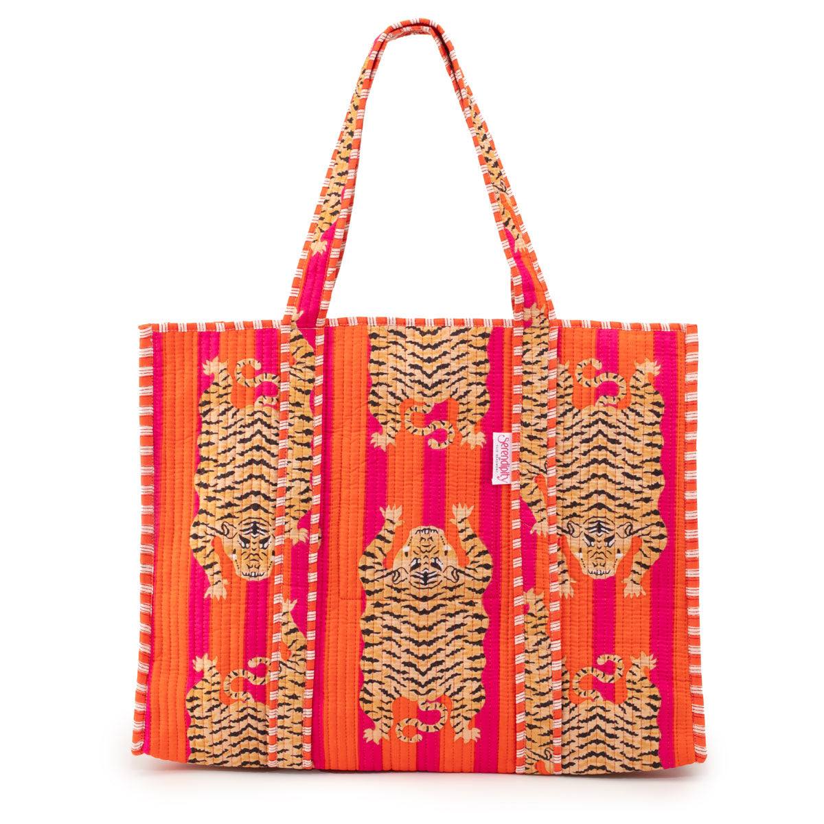 Elie Beaumont Serendipity Cotton Quilted Tote - Tibetan Tiger