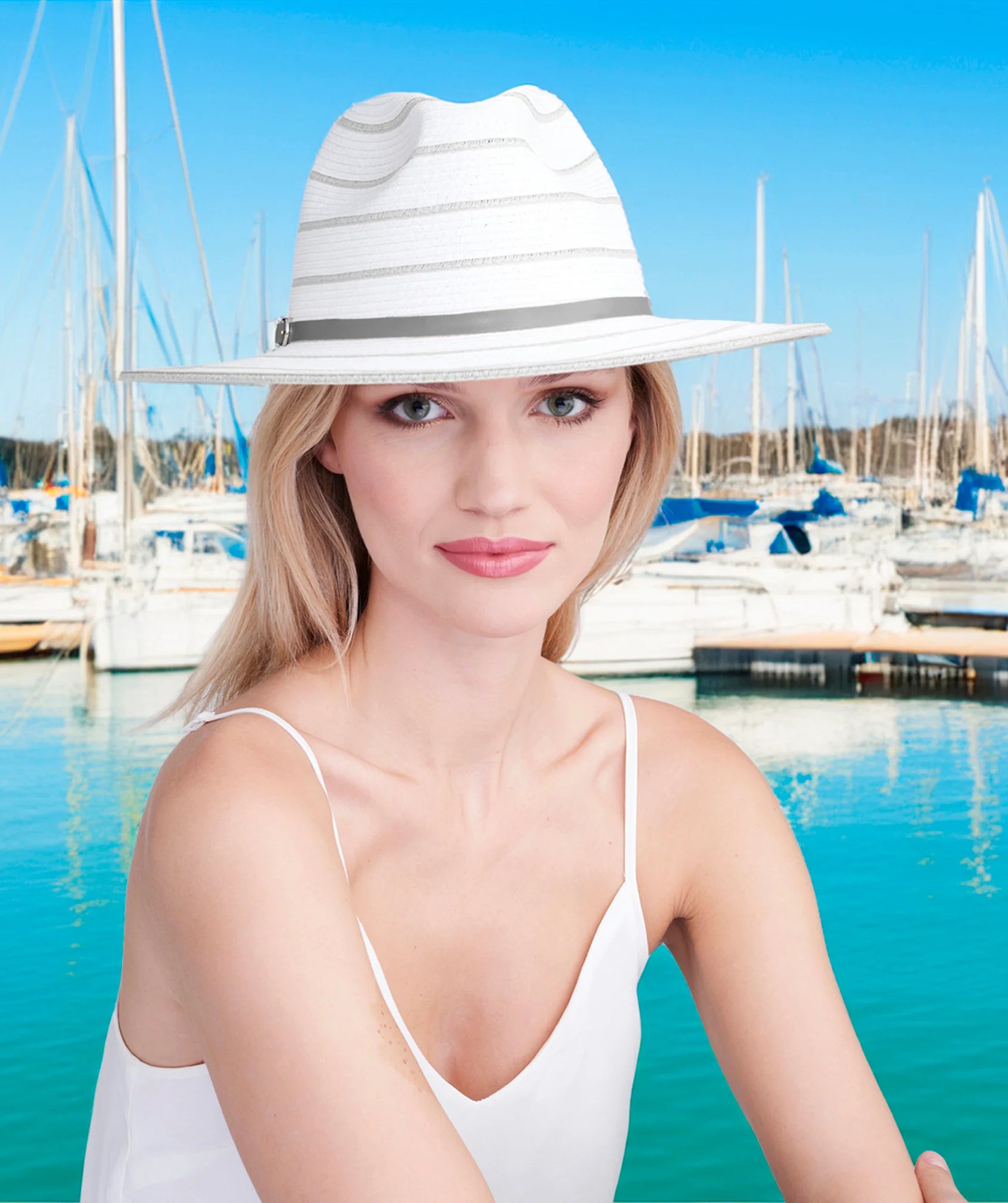 Cruise - Striped Straw Fedora