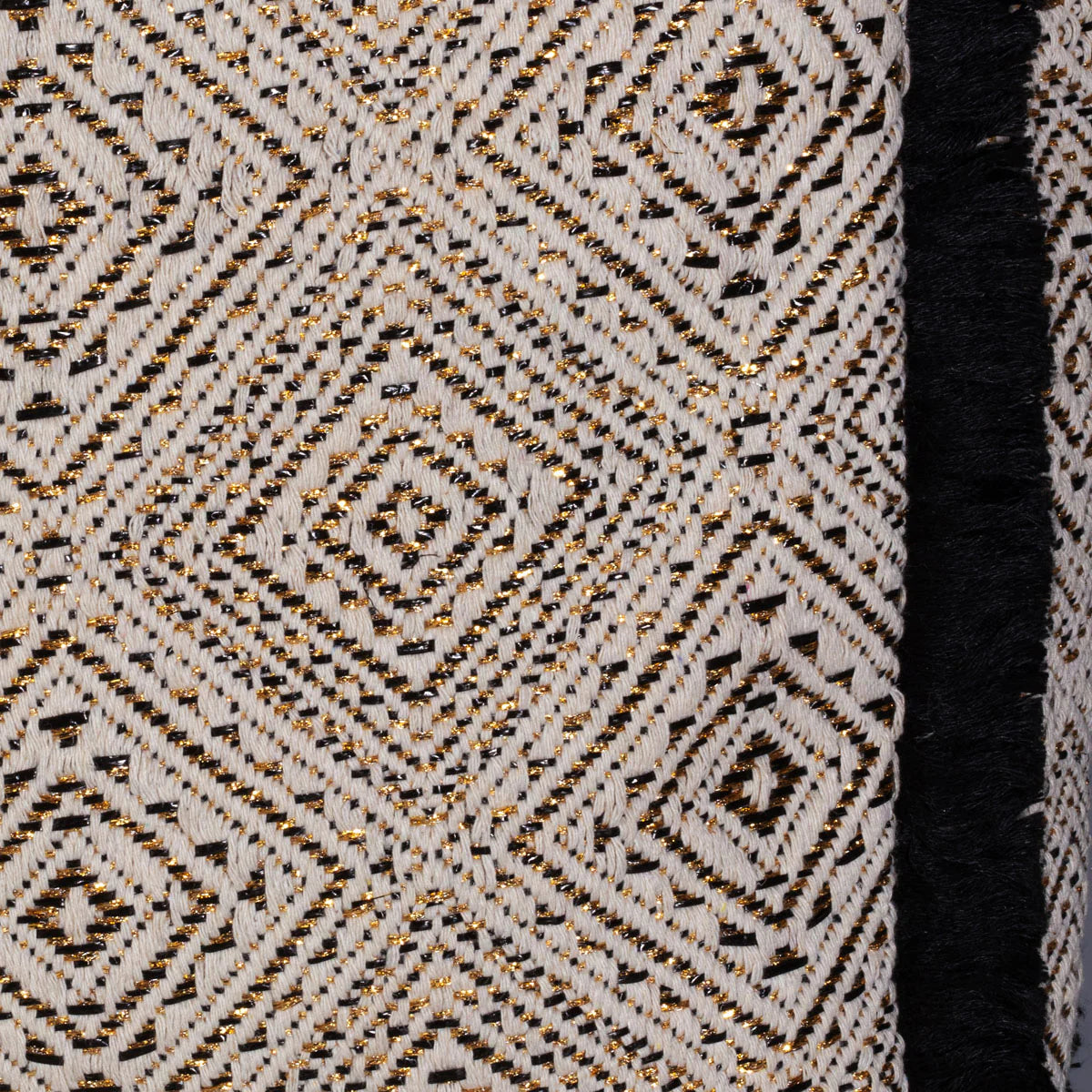 Elie Beaumont Summer Tote - Fringe Black Diamond Jacquard weave