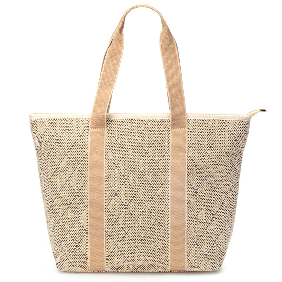 Elie Beaumont Summer Tote - Black Geometric basket weave