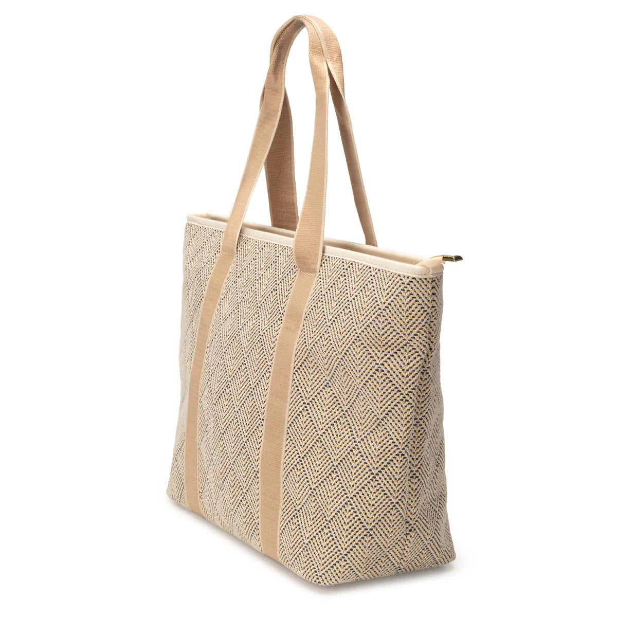 Elie Beaumont Summer Tote - Black Geometric basket weave