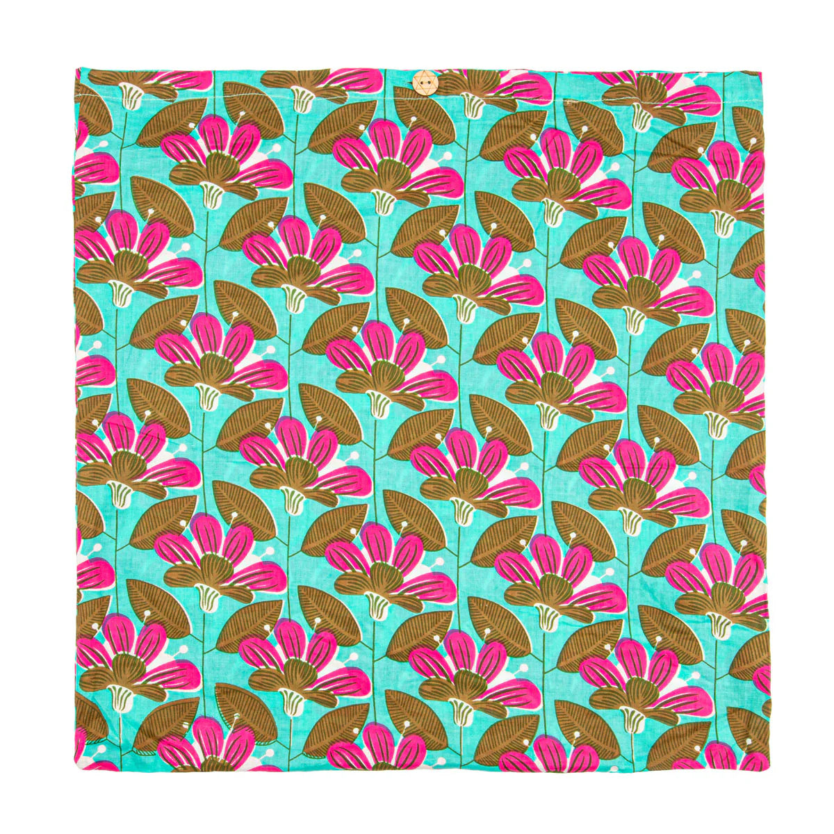 Elie Beaumont Serendipity Cotton Quilted Tote - Turquoise Blossom