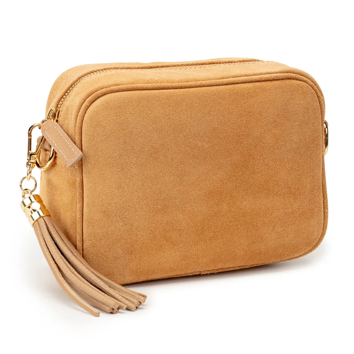 Elie Beaumont Crossbody Tassel Suede - Caramel