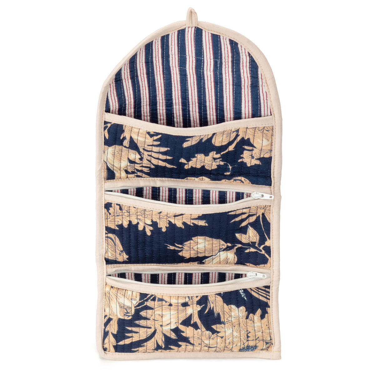 Elie Beaumont Serendipity Cotton Cosmetic/Jewellery Roll - Midnight Blossom