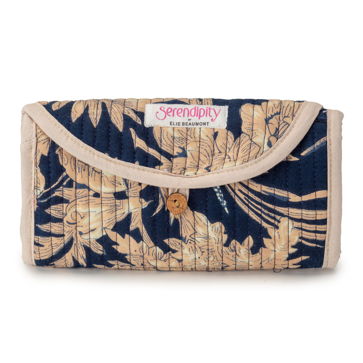 Elie Beaumont Serendipity Cotton Cosmetic/Jewellery Roll - Midnight Blossom