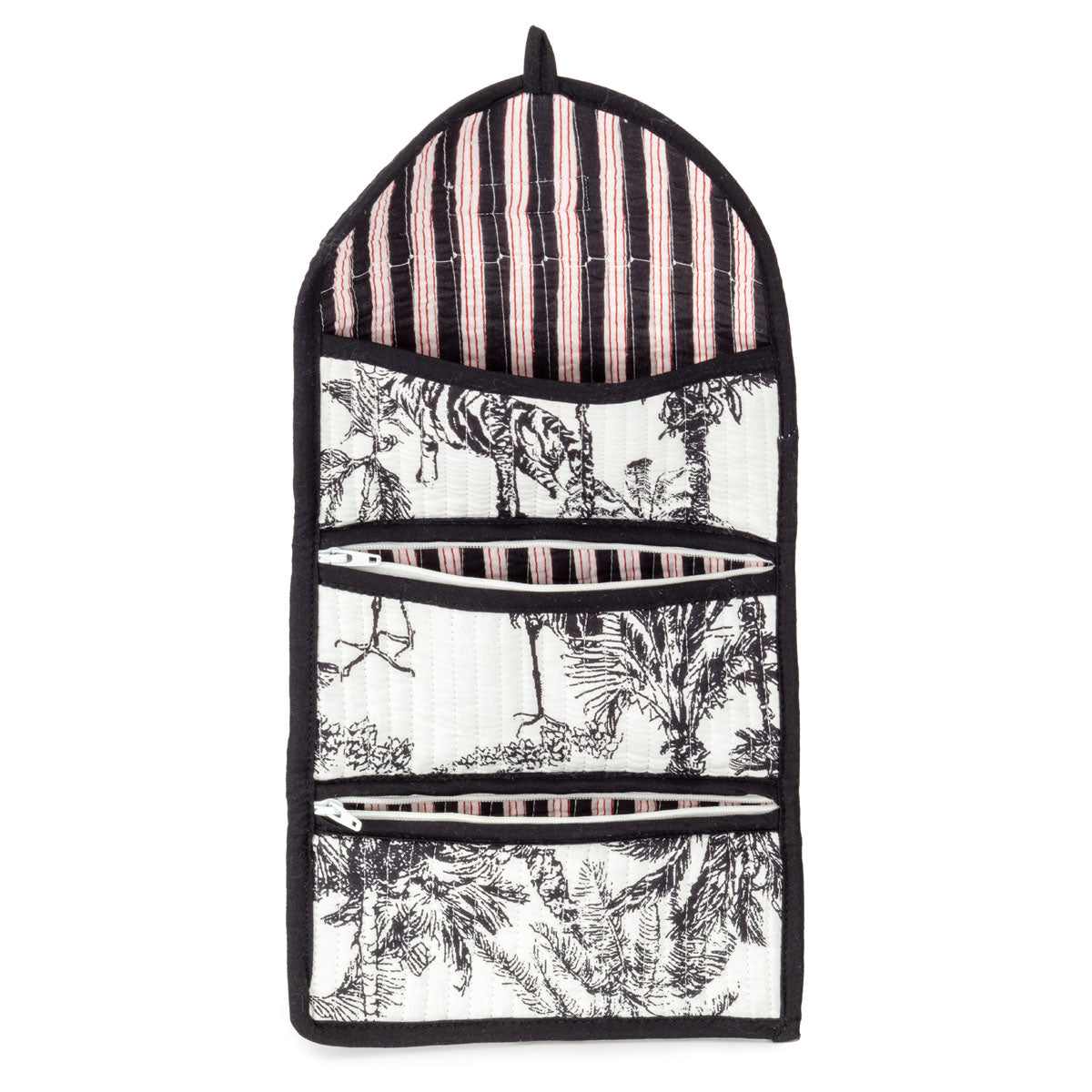 Elie Beaumont Serendipity Cotton Cosmetic/Jewellery Roll - Black / White Crane