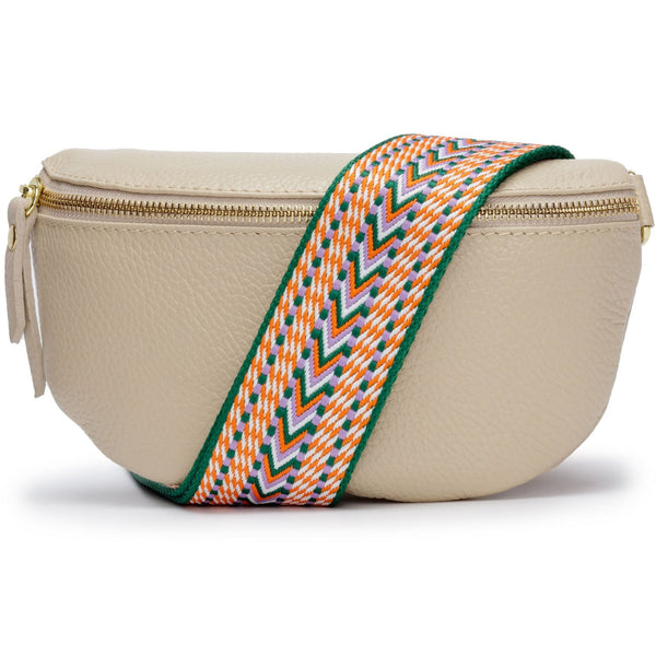 Elie Beaumont Sling Bag - Stone with Aztec Strap