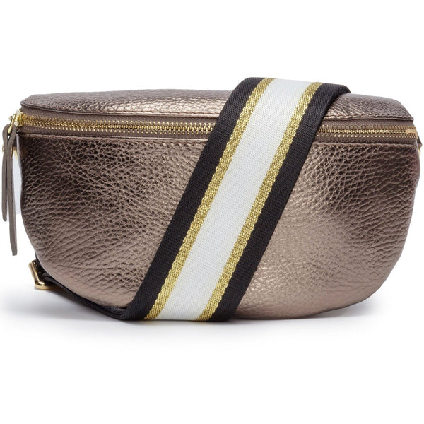 Elie Beaumont Sling Bag - Bronze with Black/Gold/White Strap