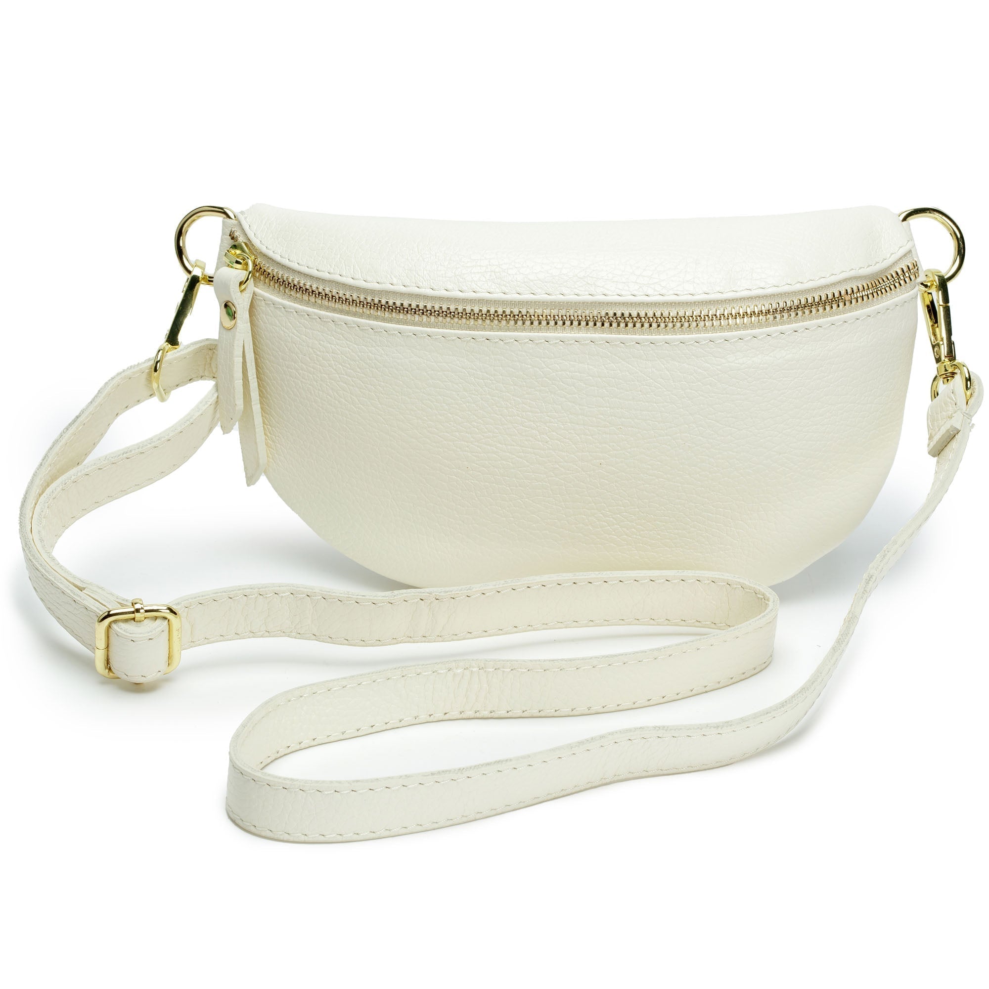 Elie Beaumont Sling Bag - Ivory (Berry Distressed Strap)