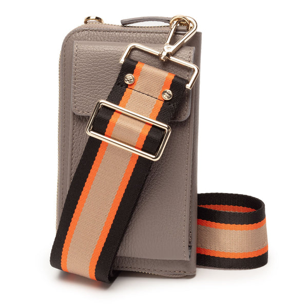Elie Beaumont Phonebag Grey (Orange/Black strap)