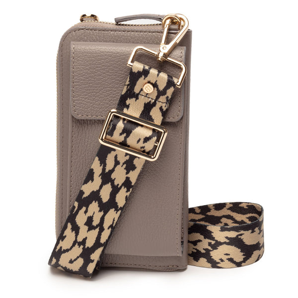 Elie Beaumont Phonebag Grey (Leopard strap)