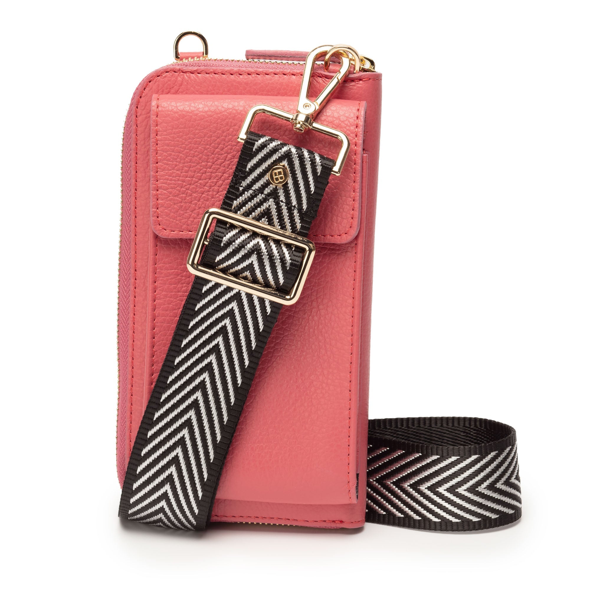 Elie Beaumont Phonebag Strawberry (Silver Chevron strap)