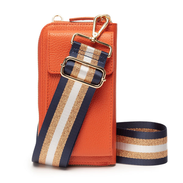 Elie Beaumont Phonebag Orange (Navy Copper strap)