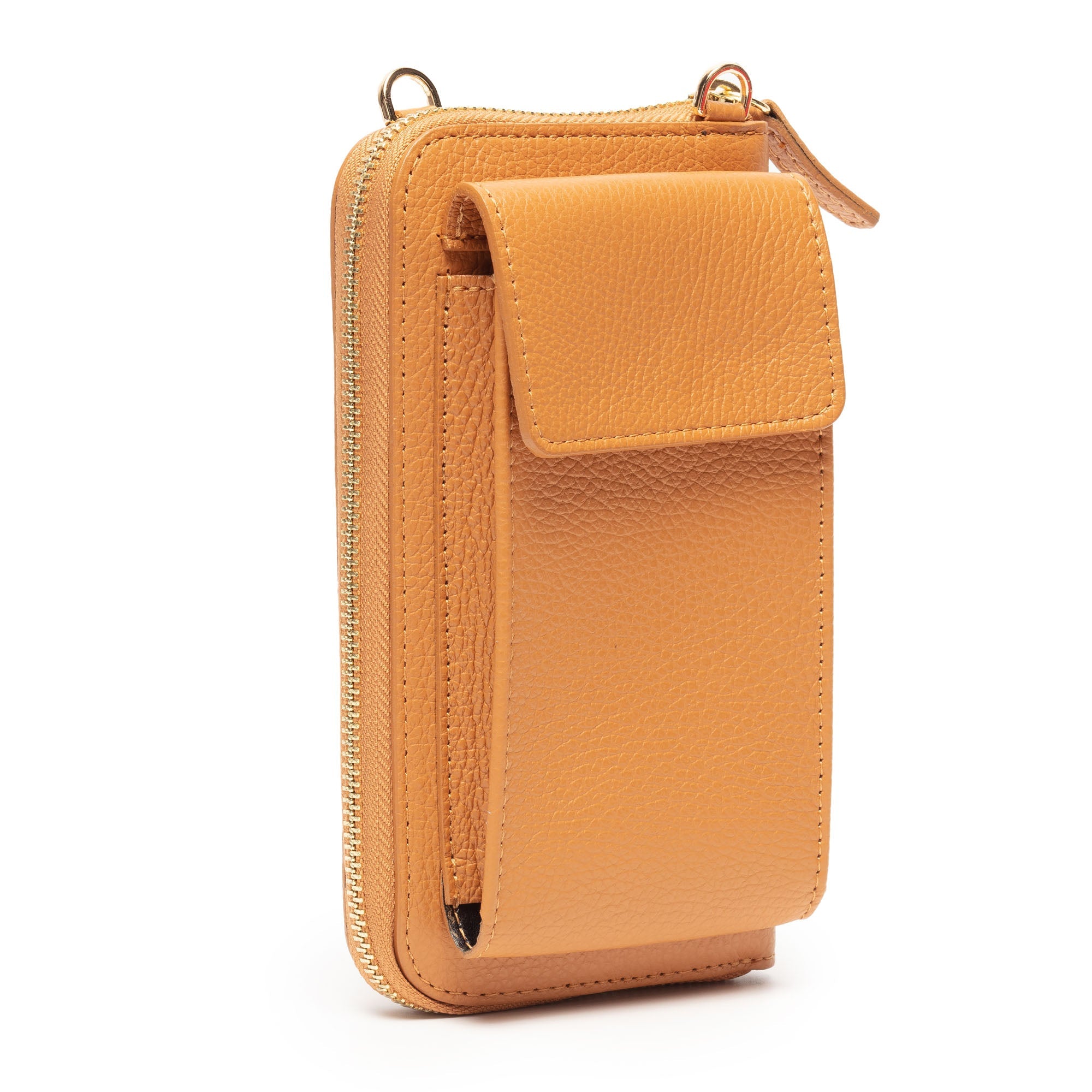Elie Beaumont Phonebag Tan (Orange/Black strap)