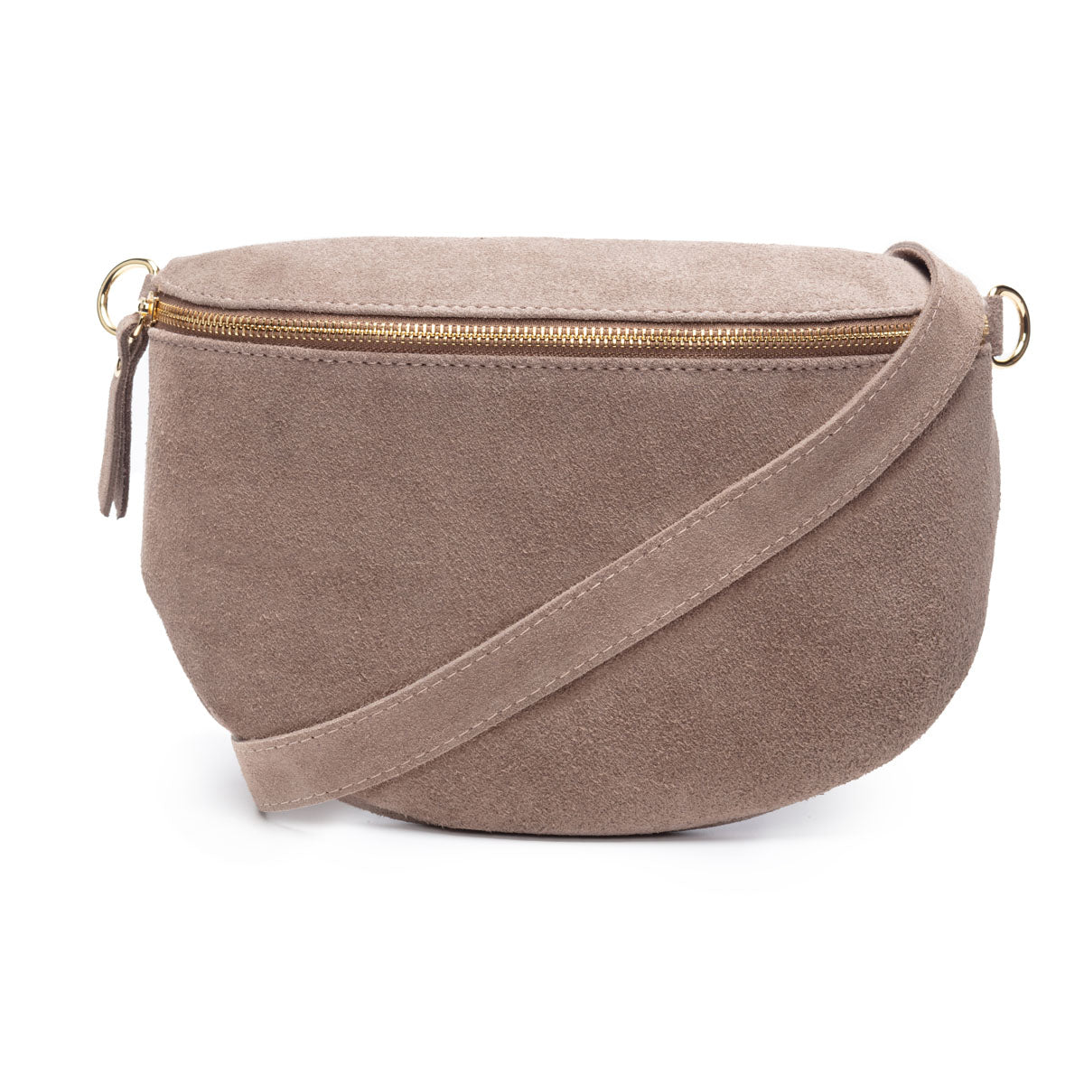 Elie Beaumont Suede Sling Bag - Taupe Large