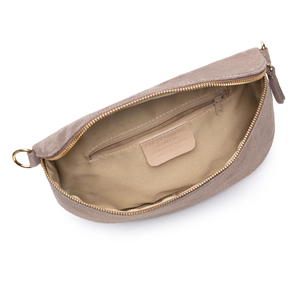 Elie Beaumont Suede Sling Bag - Taupe Large