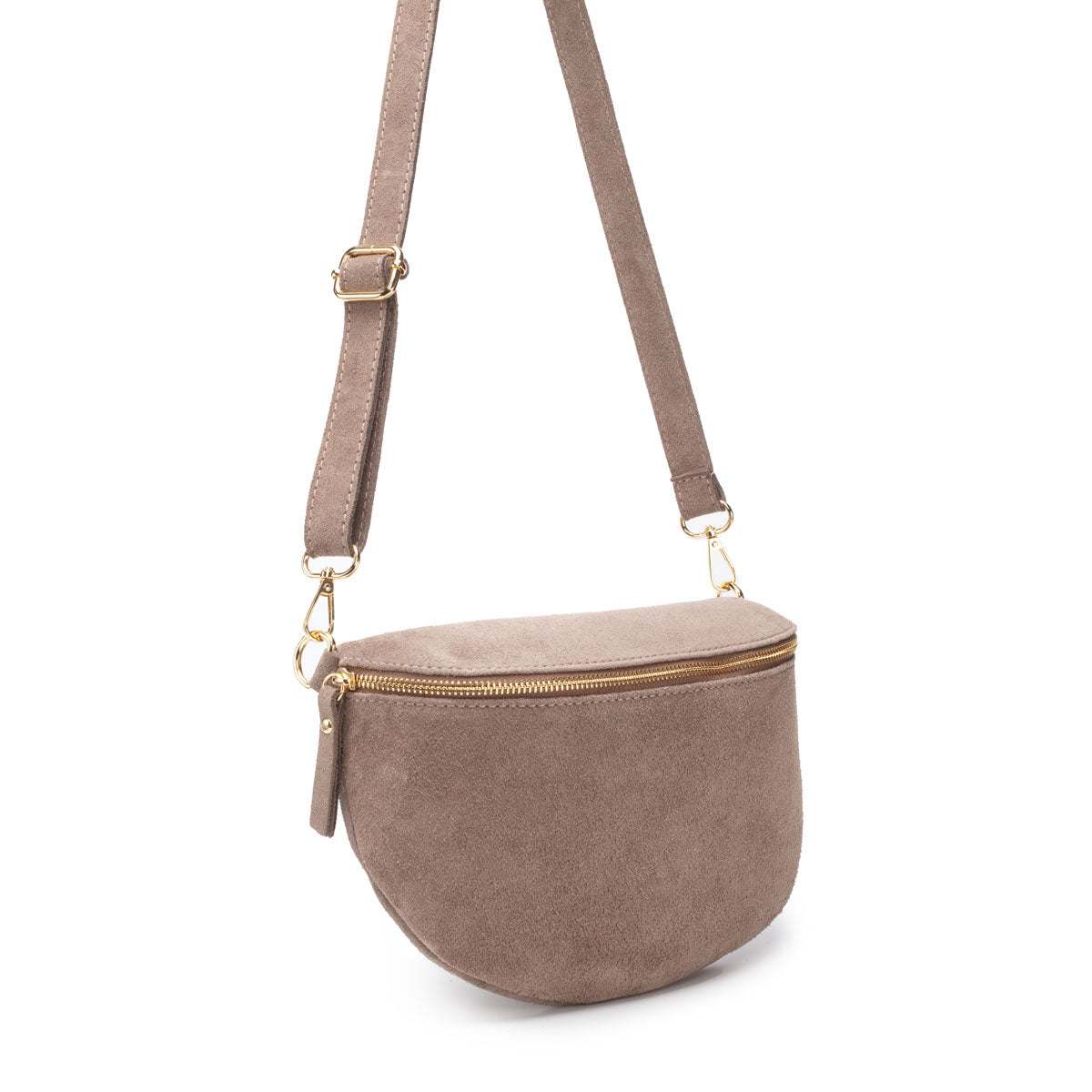 Elie Beaumont Suede Sling Bag - Taupe Large