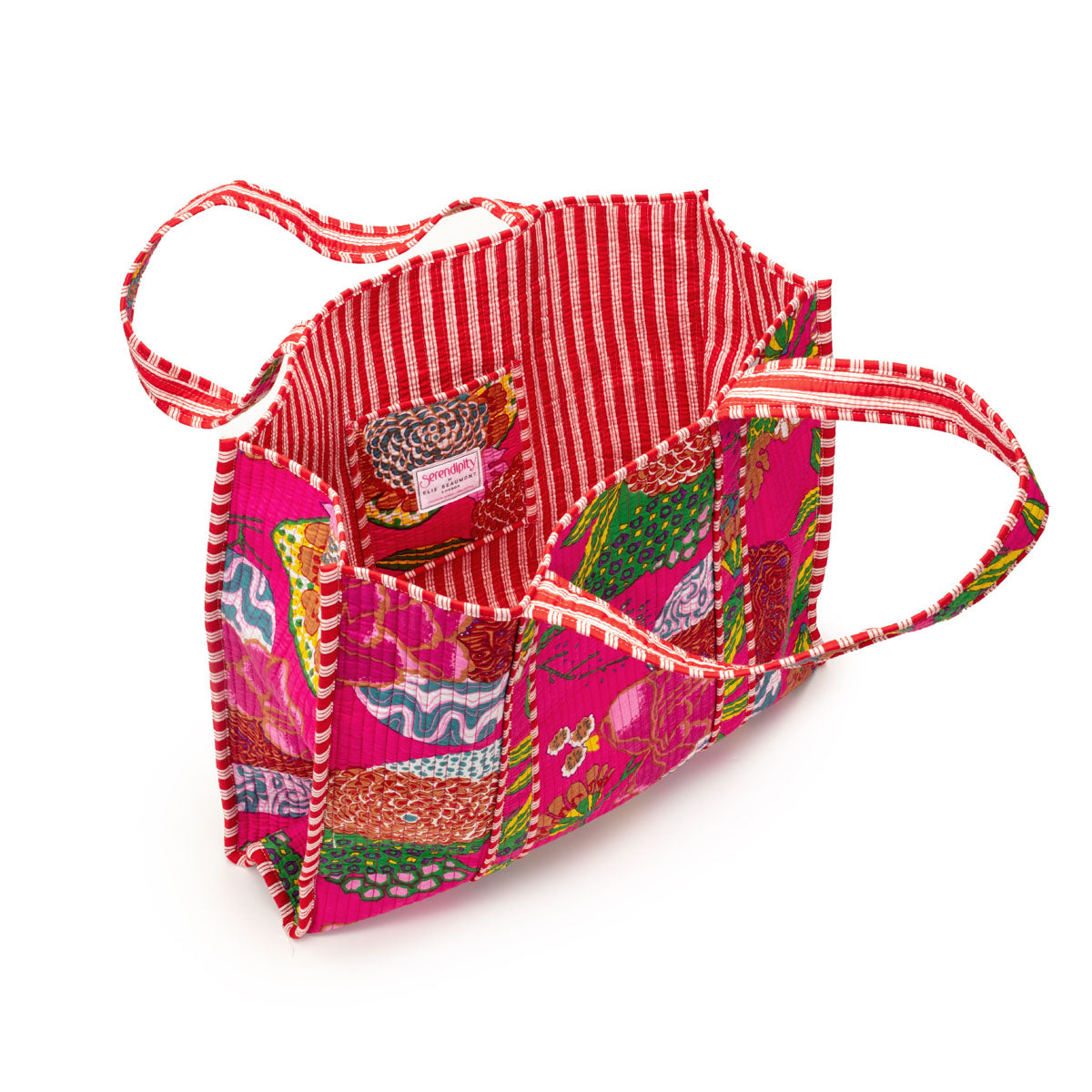 Elie Beaumont Serendipity Cotton Quilted Tote - Tropical Fuchsia