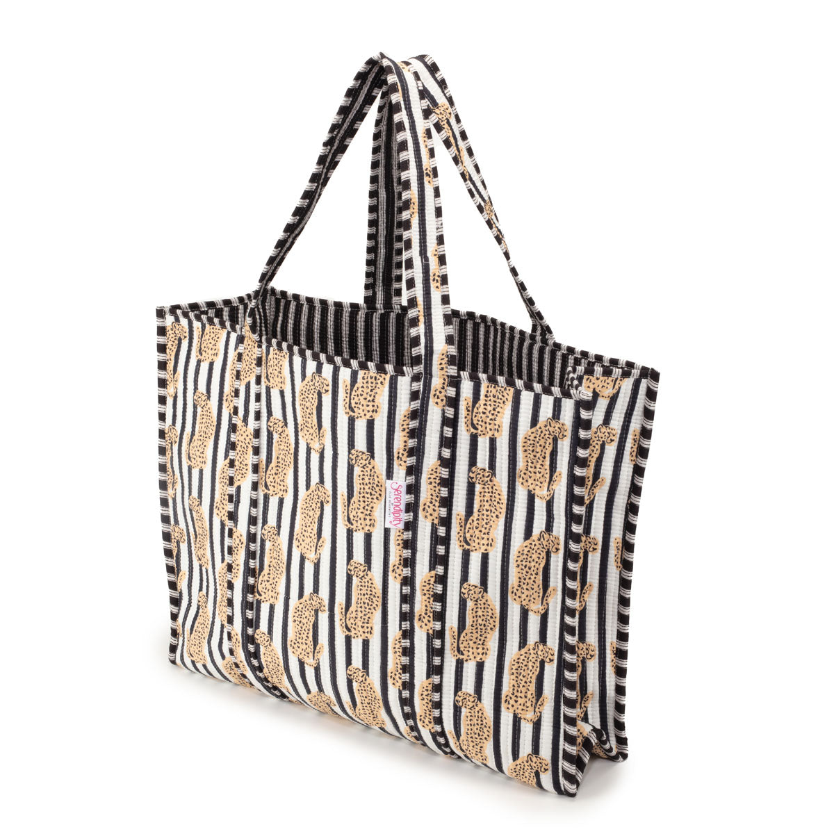 Elie Beaumont Serendipity Cotton Quilted Tote - Leopard