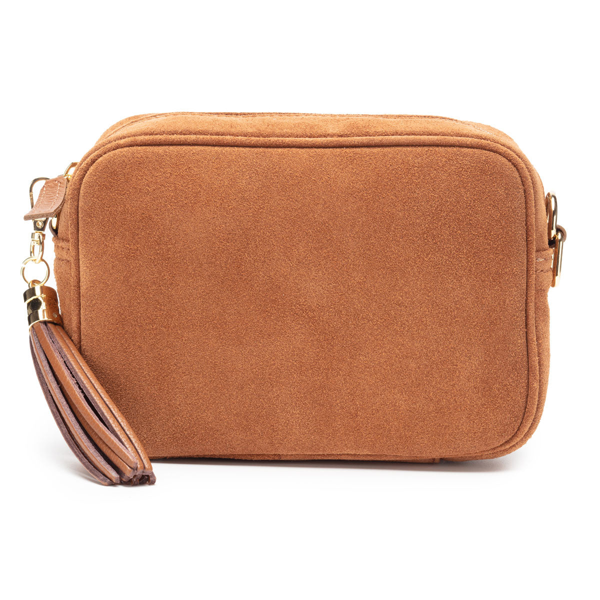 Elie Beaumont Crossbody Tassel Suede - Tan
