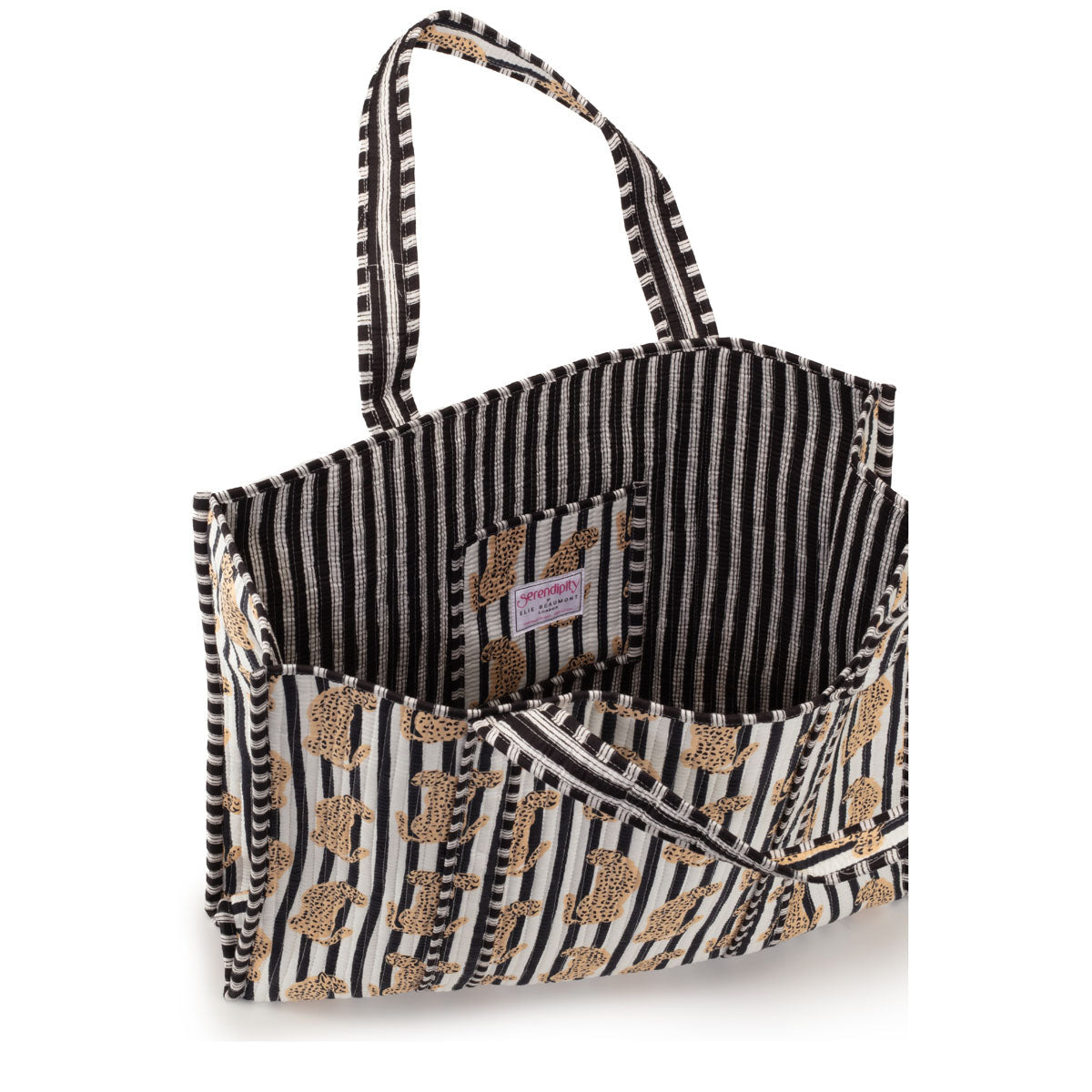 Elie Beaumont Serendipity Cotton Quilted Tote - Leopard