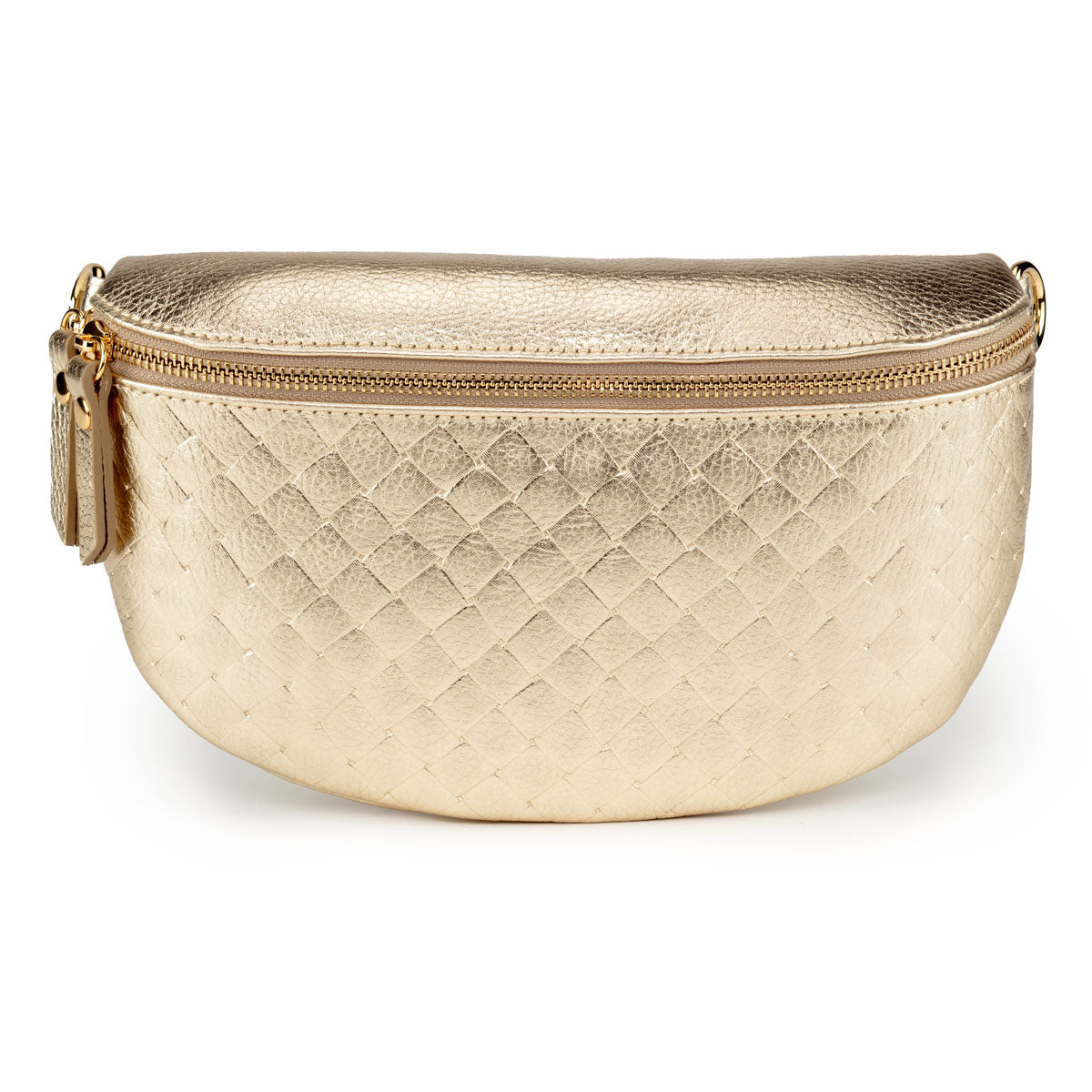 Elie Beaumont Woven Sling Bag Gold - Midi size